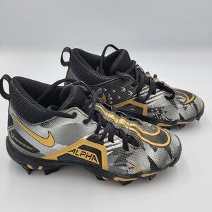 Nike Youth Alpha Menace Fast Flex Baseball Cleats Size 2Y Black/Gold/Gray